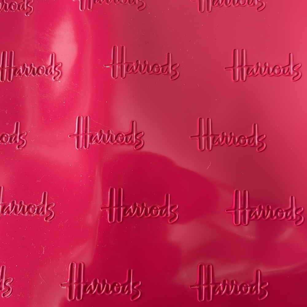 Harrods Logo Patent Leather Tote Handbag- Pink